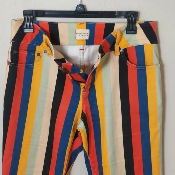 Alice + Olivia Multicolor Striped Jeans - Picture 5 of 7